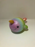 Candy scented Rainbow Uniwhale Squishy with gold horn