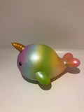 Candy scented Rainbow Uniwhale Squishy with gold horn